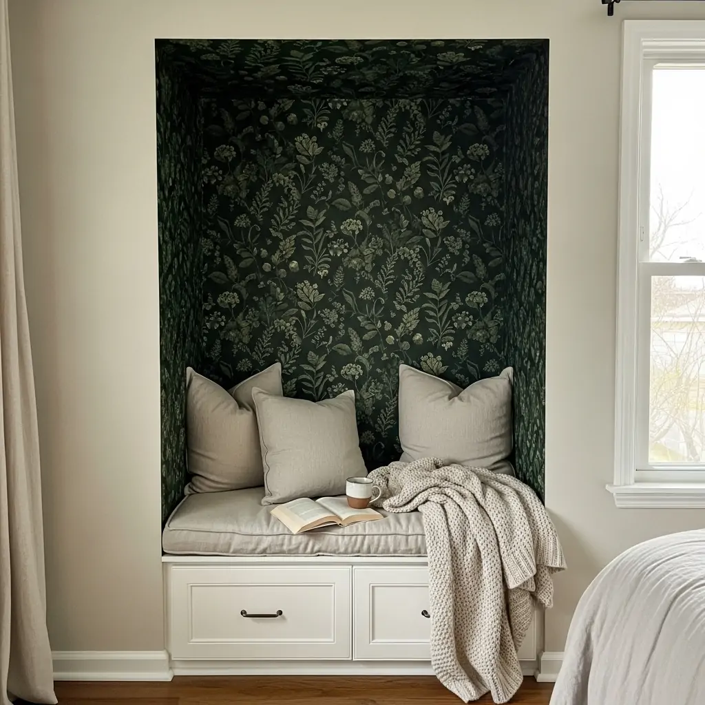 Define A Small Nook - 39 Simple Wallpaper Ideas That Will Change Your Bedroom