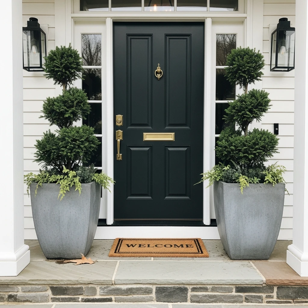 Statement Plants by the Door - 50 Front Yard Landscaping Ideas for a Beautiful, Budget-Friendly Home