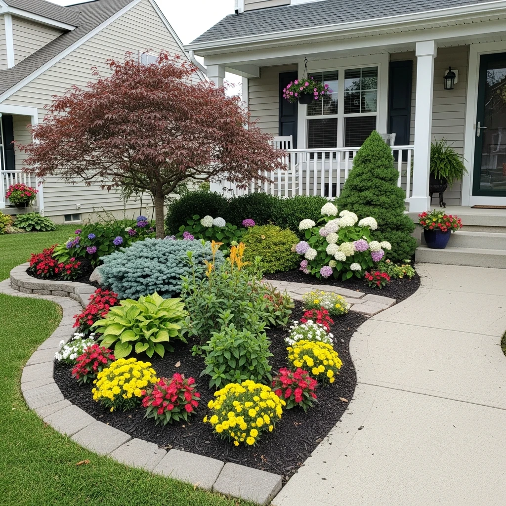 Seasonal Color Planting - 50 Front Yard Landscaping Ideas for a Beautiful, Budget-Friendly Home