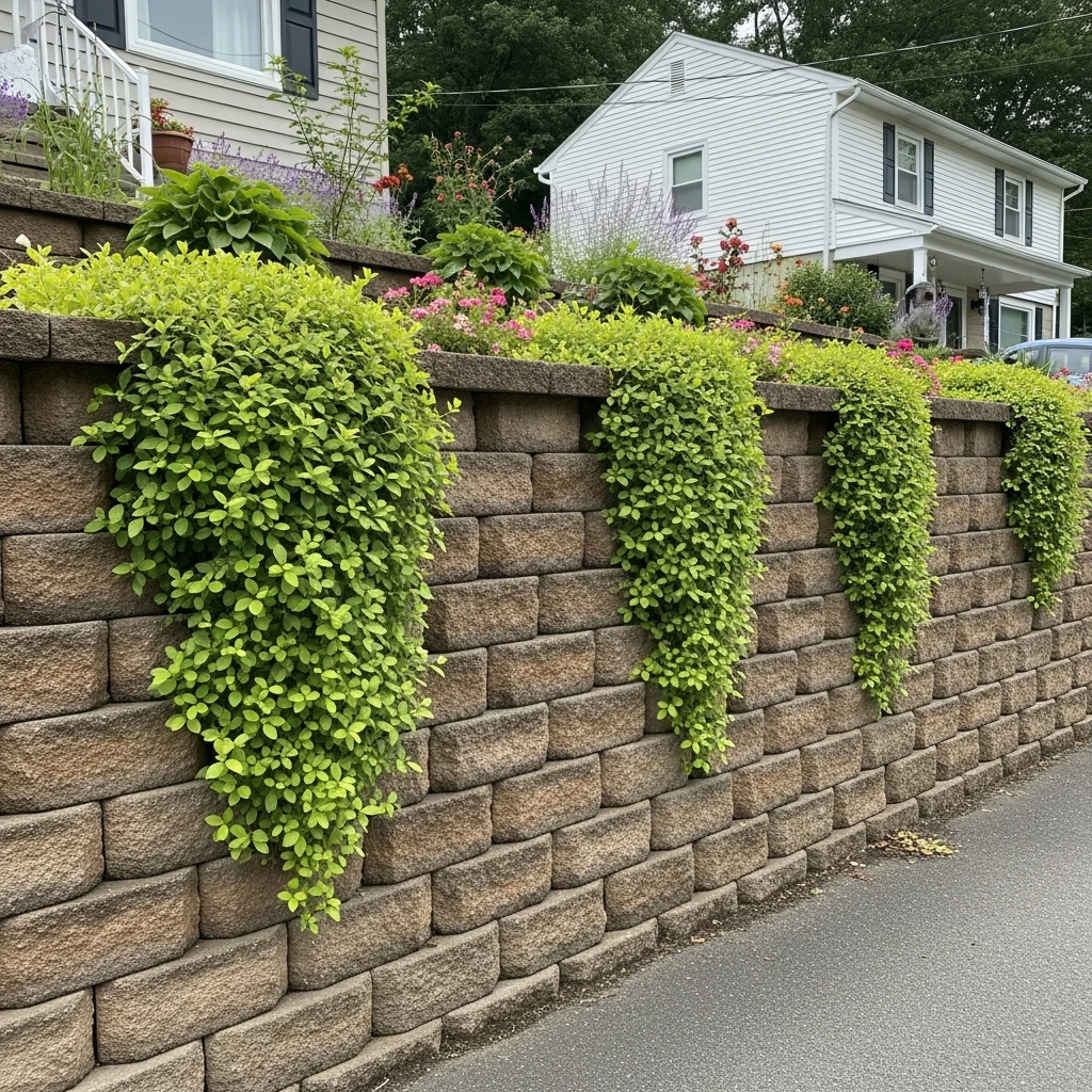 Retaining Wall with Plants - 50 Front Yard Landscaping Ideas for a Beautiful, Budget-Friendly Home