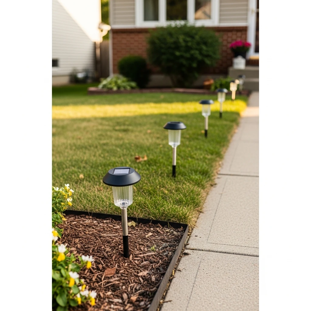 Solar-Powered Garden Lights - 50 Front Yard Landscaping Ideas for a Beautiful, Budget-Friendly Home