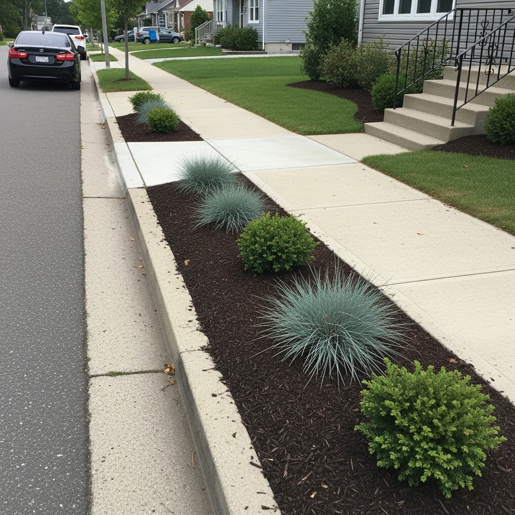 Sidewalk Strip Garden - 50 Front Yard Landscaping Ideas for a Beautiful, Budget-Friendly Home