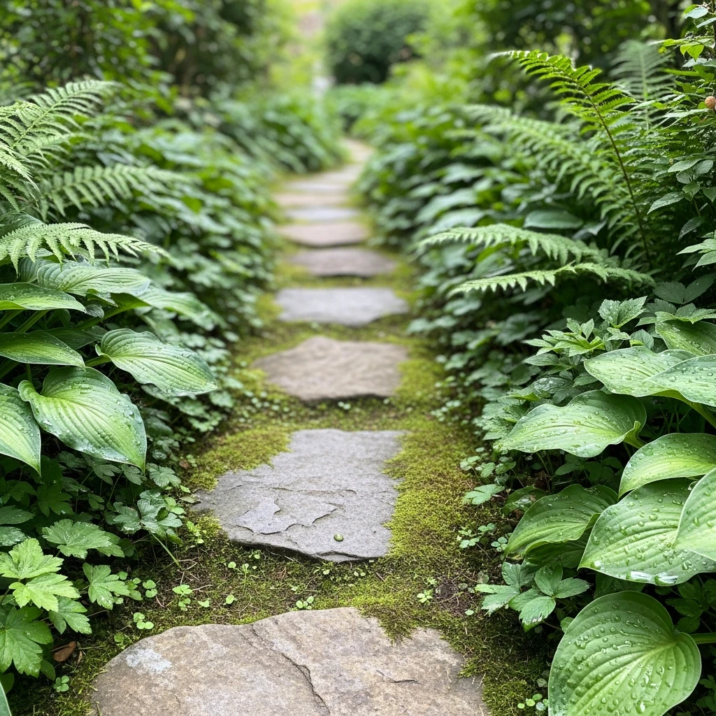 Stepping Stones Through Greenery - 50 Front Yard Landscaping Ideas for a Beautiful, Budget-Friendly Home