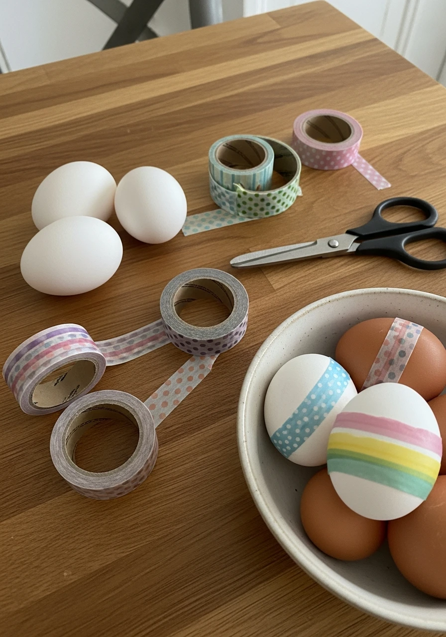 Washi Tape Eggs - 50 Homemade Easter Decorations