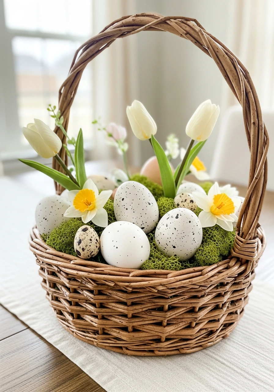 Basket Centerpiece - 50 Homemade Easter Decorations