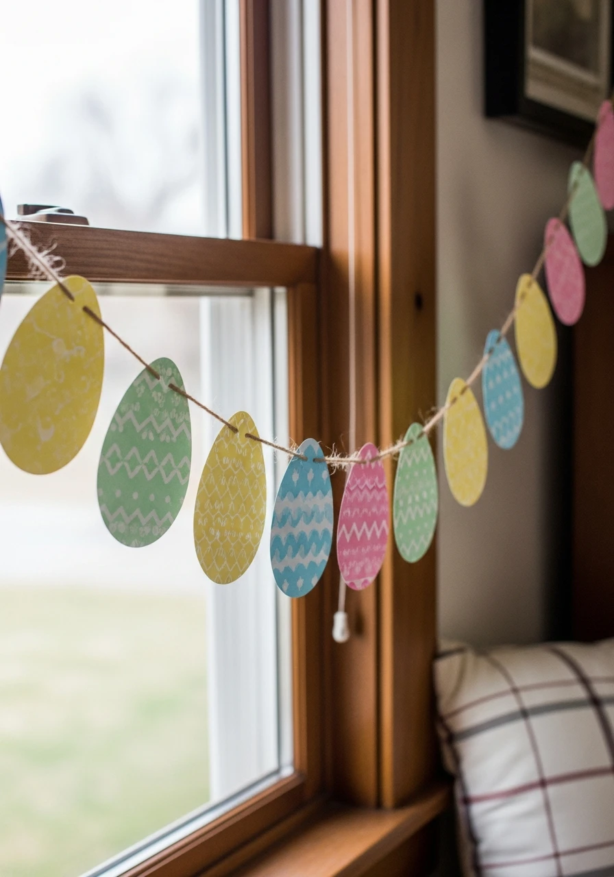Paper Egg Garland - 50 Homemade Easter Decorations