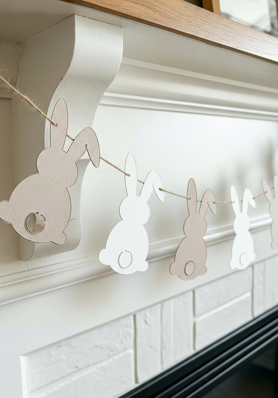 Simple Bunny Garland - 50 Homemade Easter Decorations