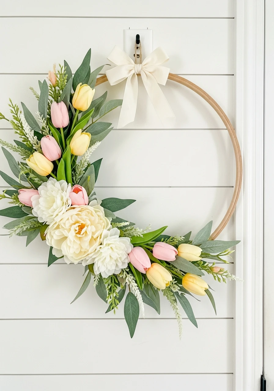Floral Hoop Hanging - 50 Homemade Easter Decorations