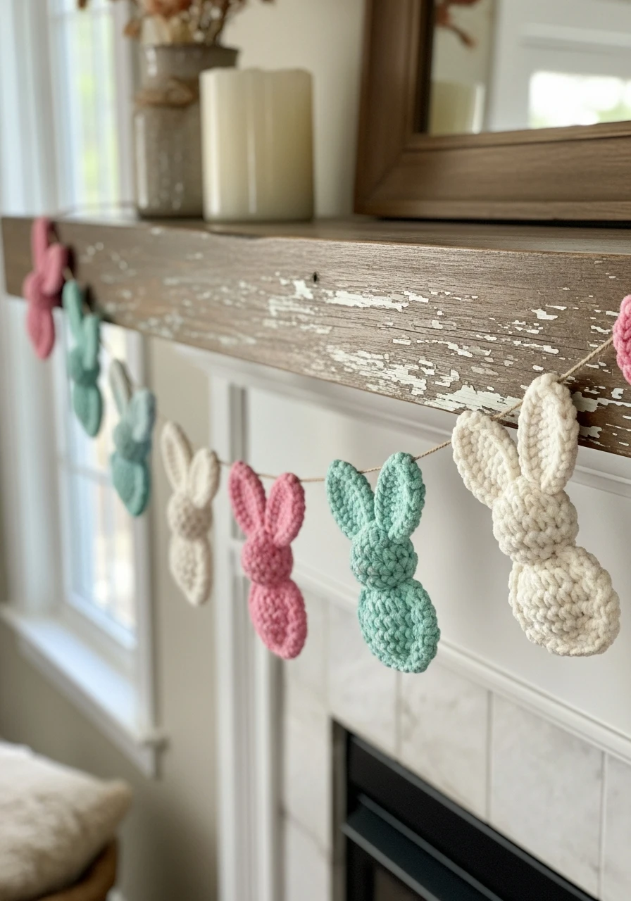 Crochet Bunny Bunting - 50 Homemade Easter Decorations