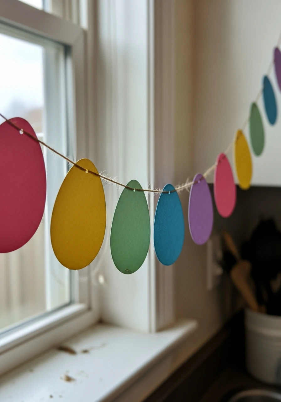 Rainbow Egg Garland - 50 Homemade Easter Decorations