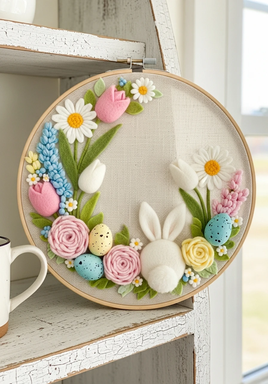 Framed Felt Flowers - 50 Homemade Easter Decorations