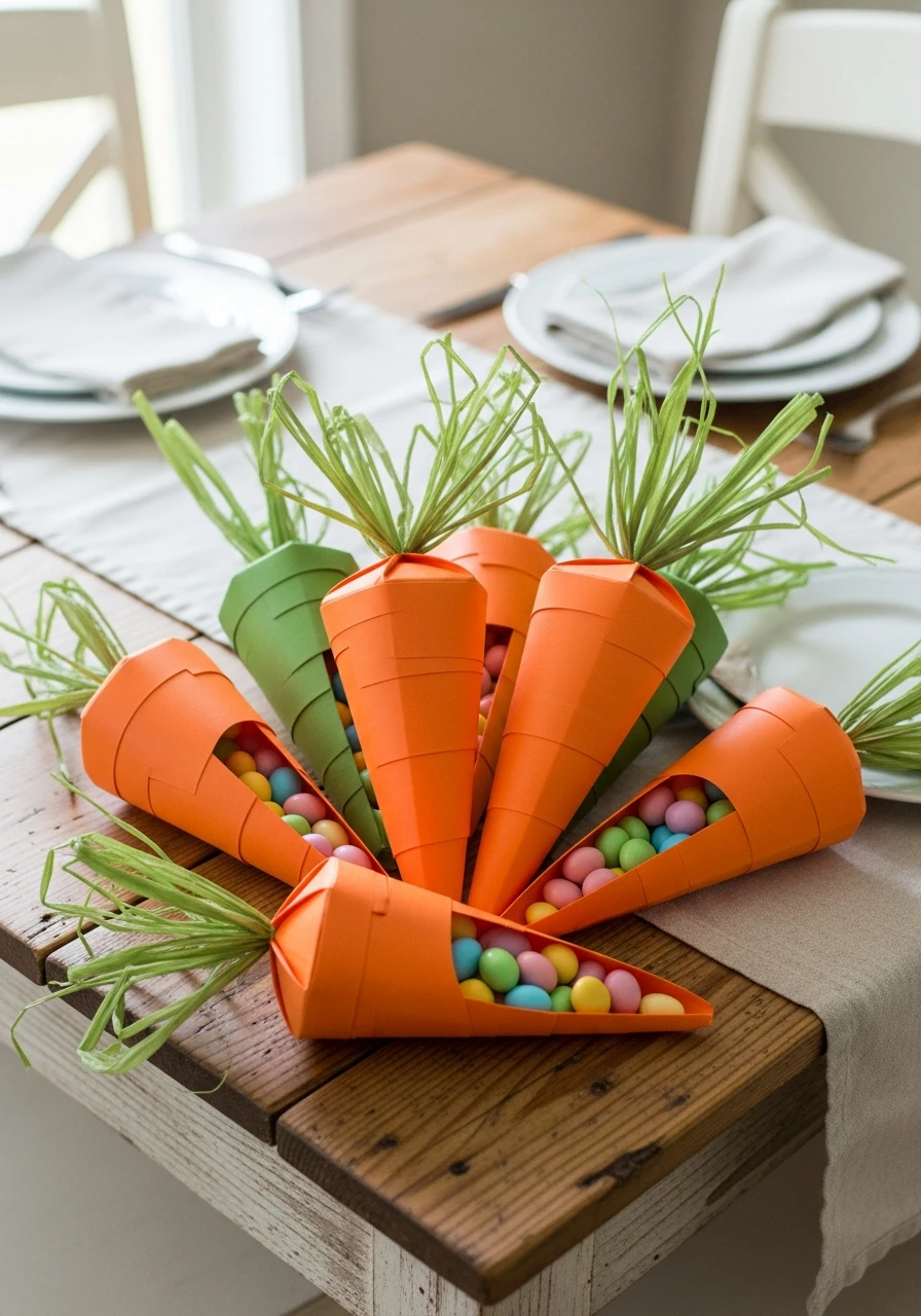 Carrot Treat Boxes - 50 Homemade Easter Decorations