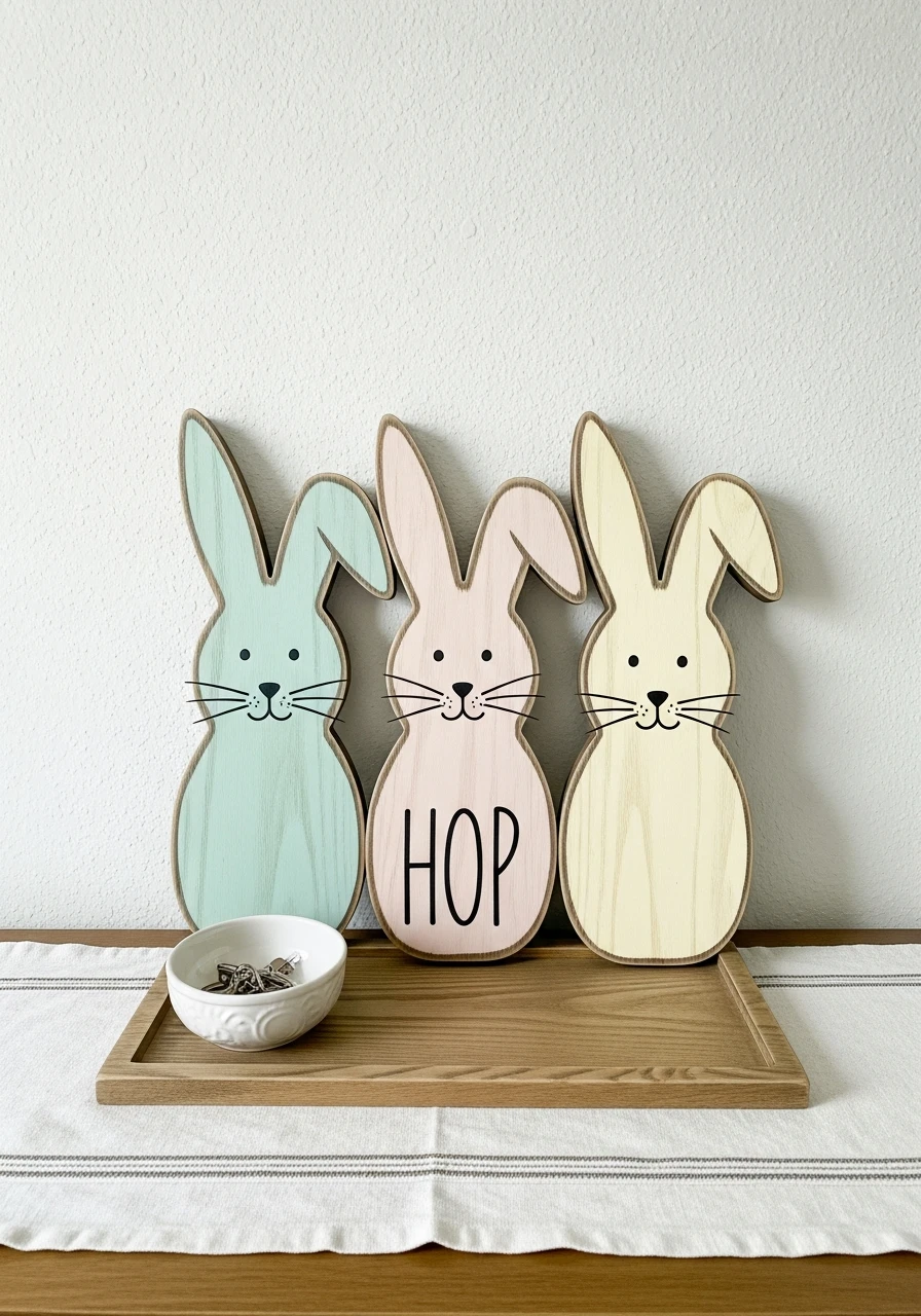 Wooden Bunny Signs - 50 Homemade Easter Decorations
