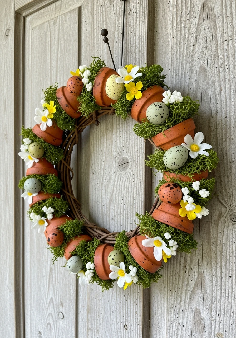 Mini Pot Wreath - 50 Homemade Easter Decorations