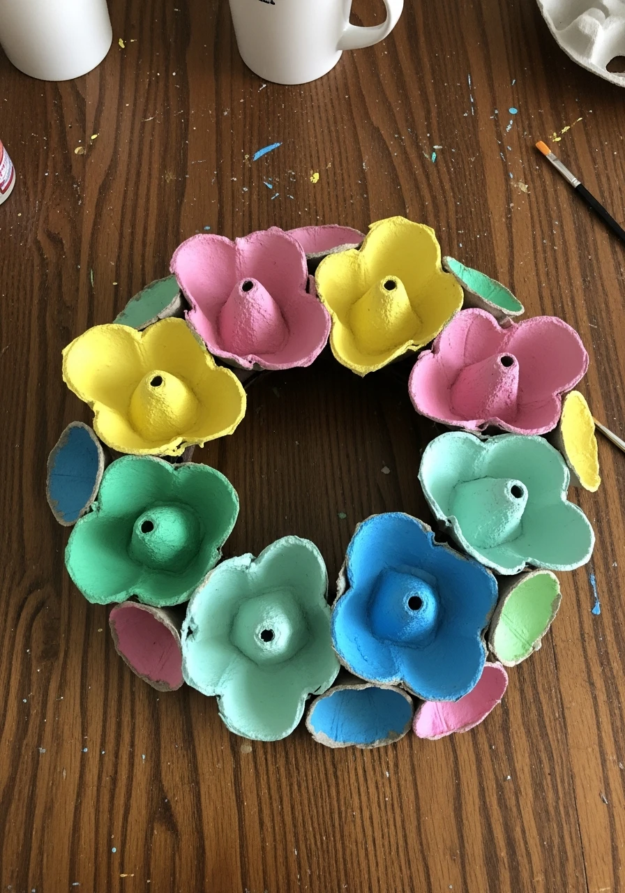 Egg Carton Flowers - 50 Homemade Easter Decorations