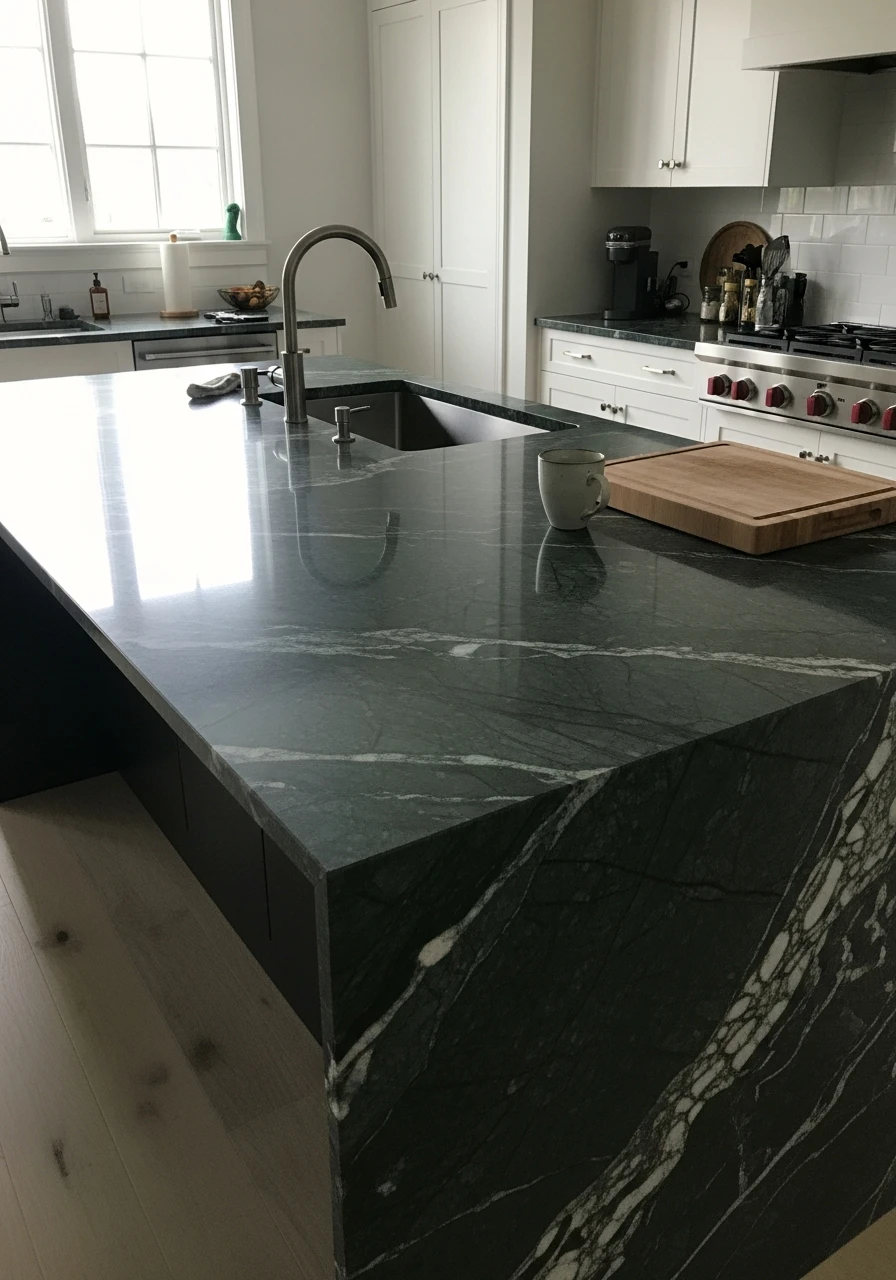 Deep Forest Green Platform - 50 Kitchen Platform Ideas