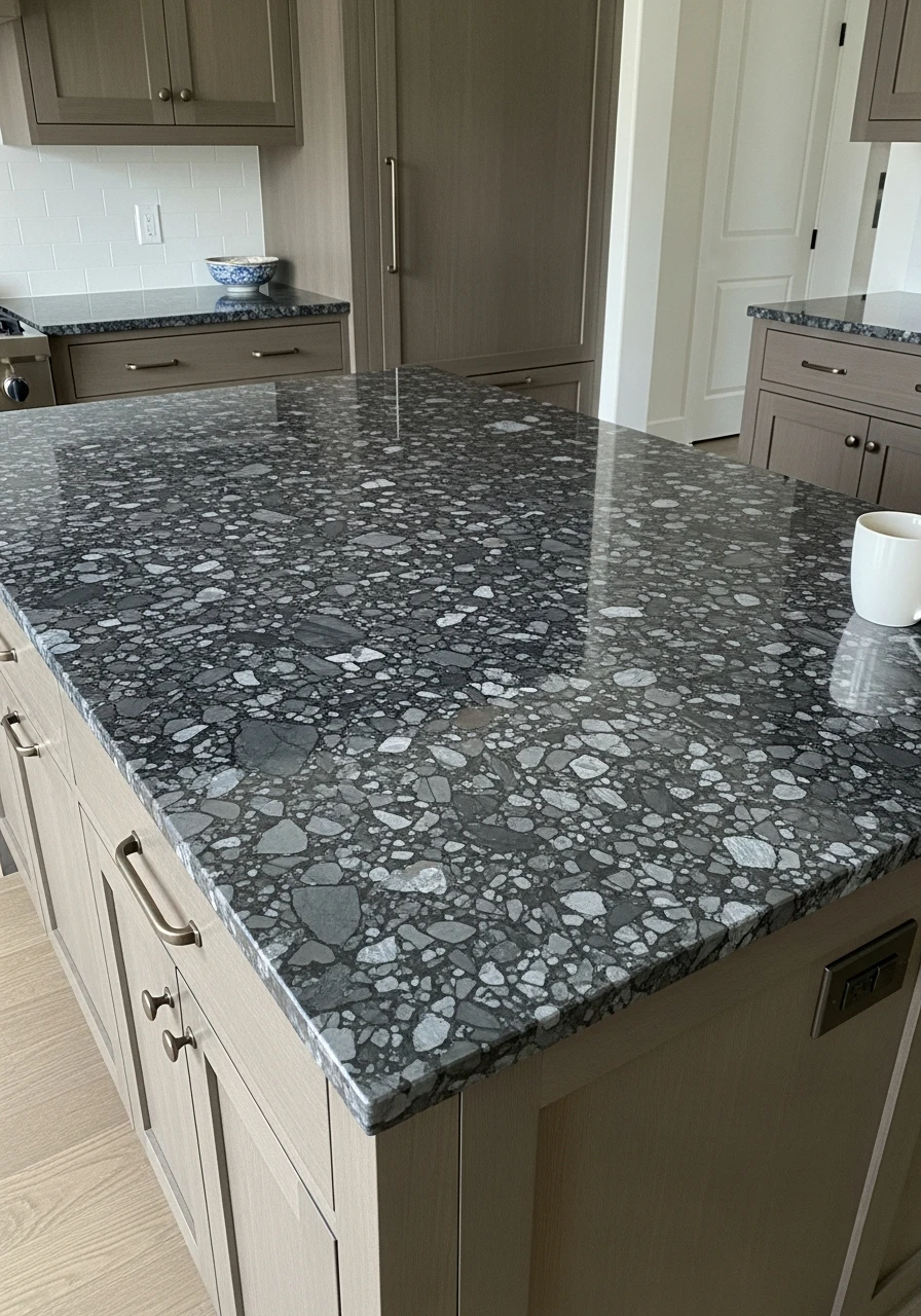 Shimmering Metallic Platform - 50 Kitchen Platform Ideas