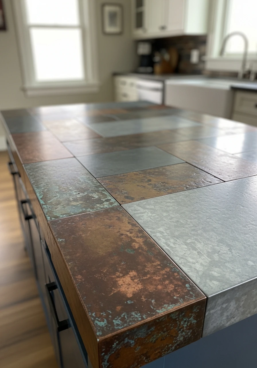 Aged Metal Prep Platform - 50 Kitchen Platform Ideas