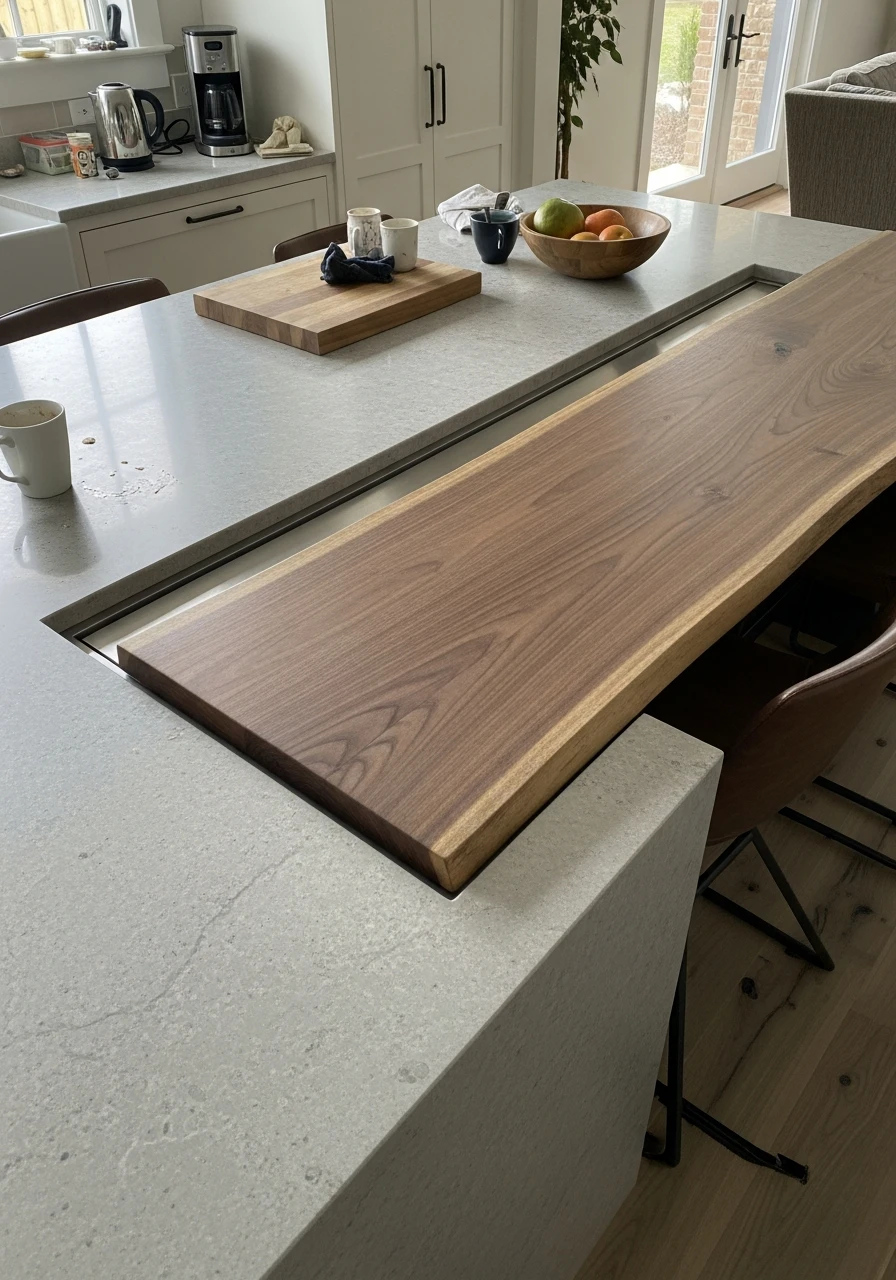 Mixed Material Platform - 50 Kitchen Platform Ideas