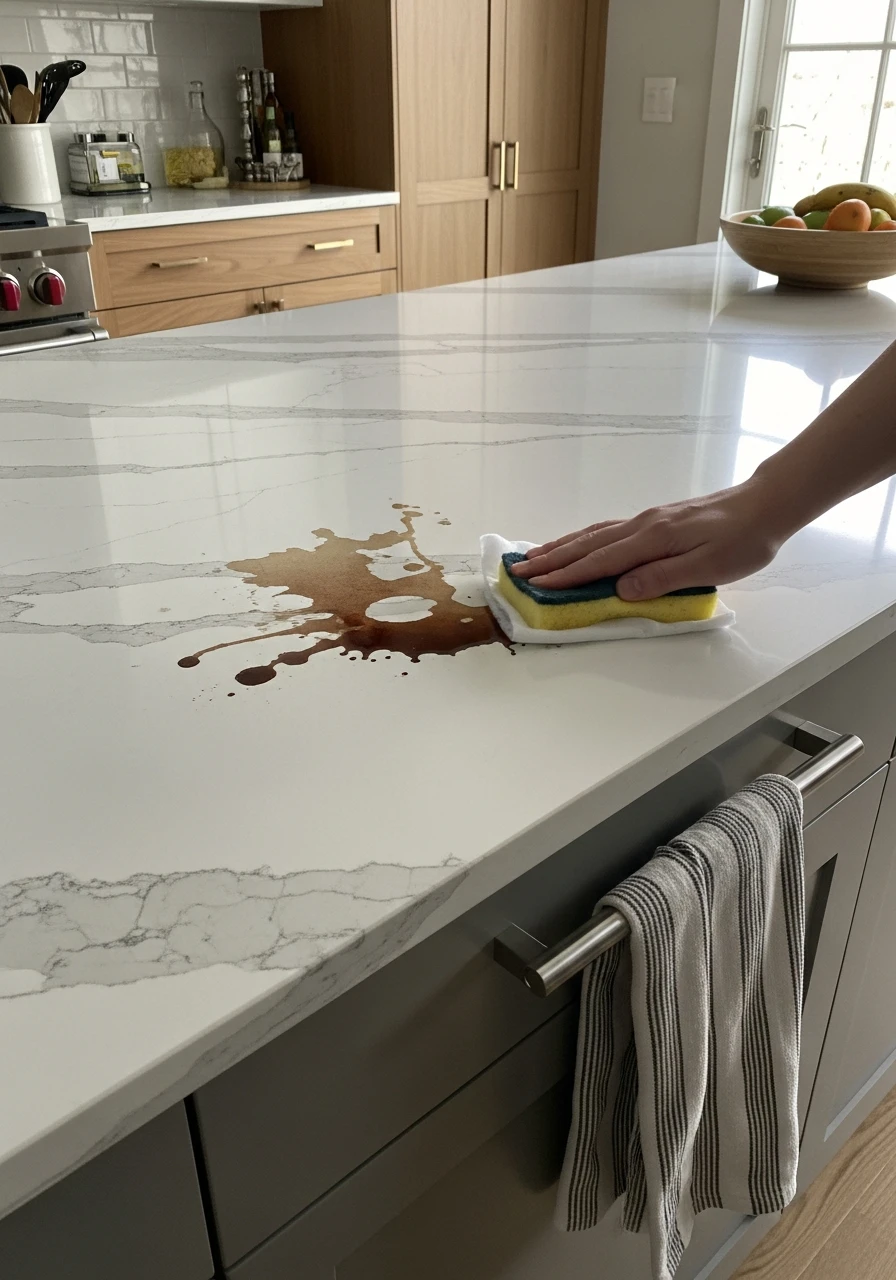 Low-Maintenance Quartz - 50 Kitchen Platform Ideas