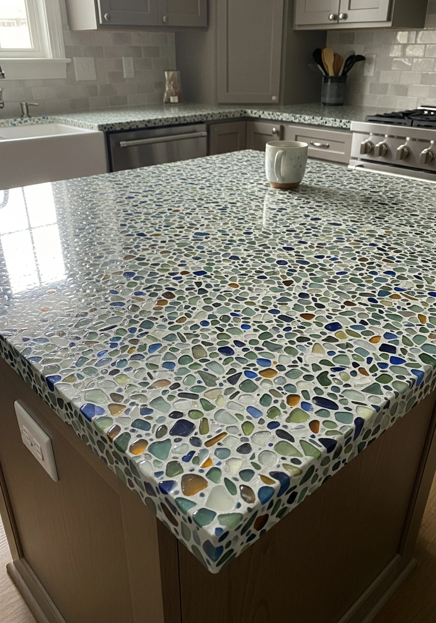 Eco-Friendly Glass Platform - 50 Kitchen Platform Ideas