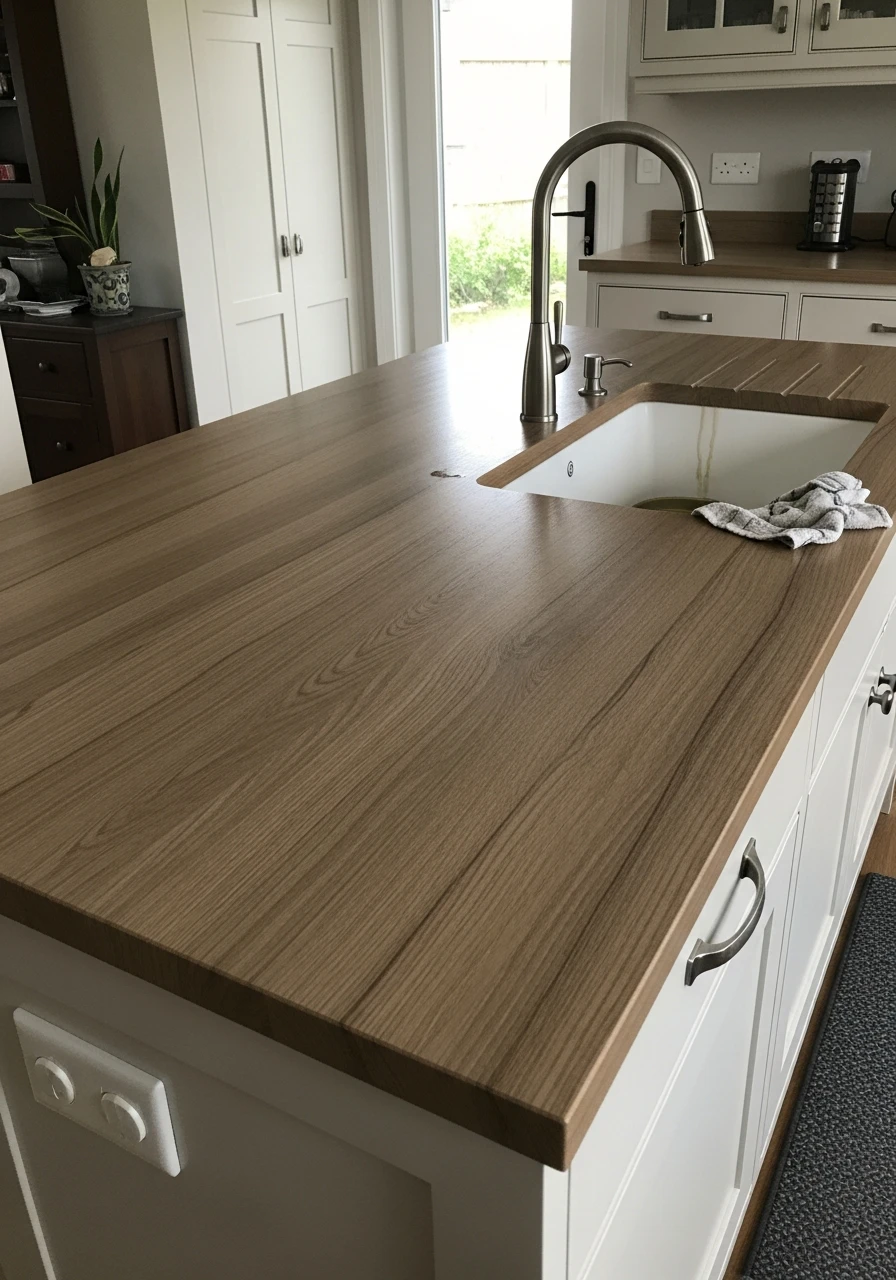 Faux Wood Porcelain - 50 Kitchen Platform Ideas