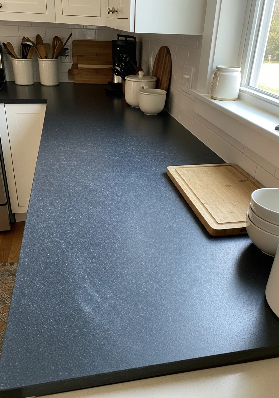 Matte Black Soapstone Platform - 50 Kitchen Platform Ideas
