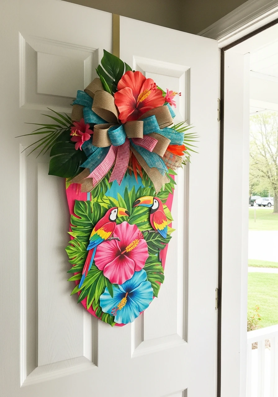 Tropical Spring Hanger - 50 Spring Door Hanger Ideas