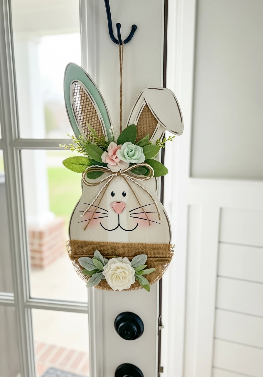 Easter Bunny Spring Hanger - 50 Spring Door Hanger Ideas
