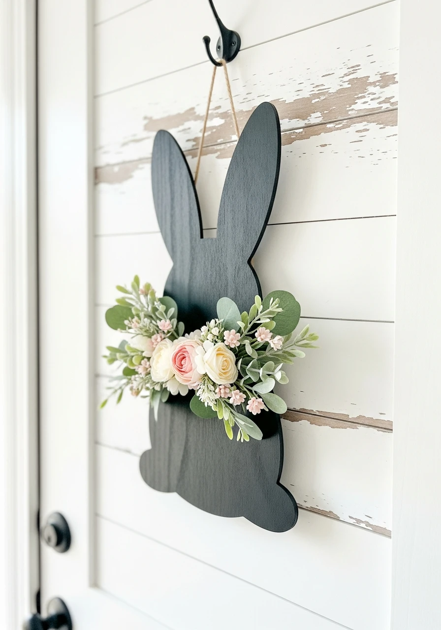 Bunny Silhouette Spring Hanger - 50 Spring Door Hanger Ideas