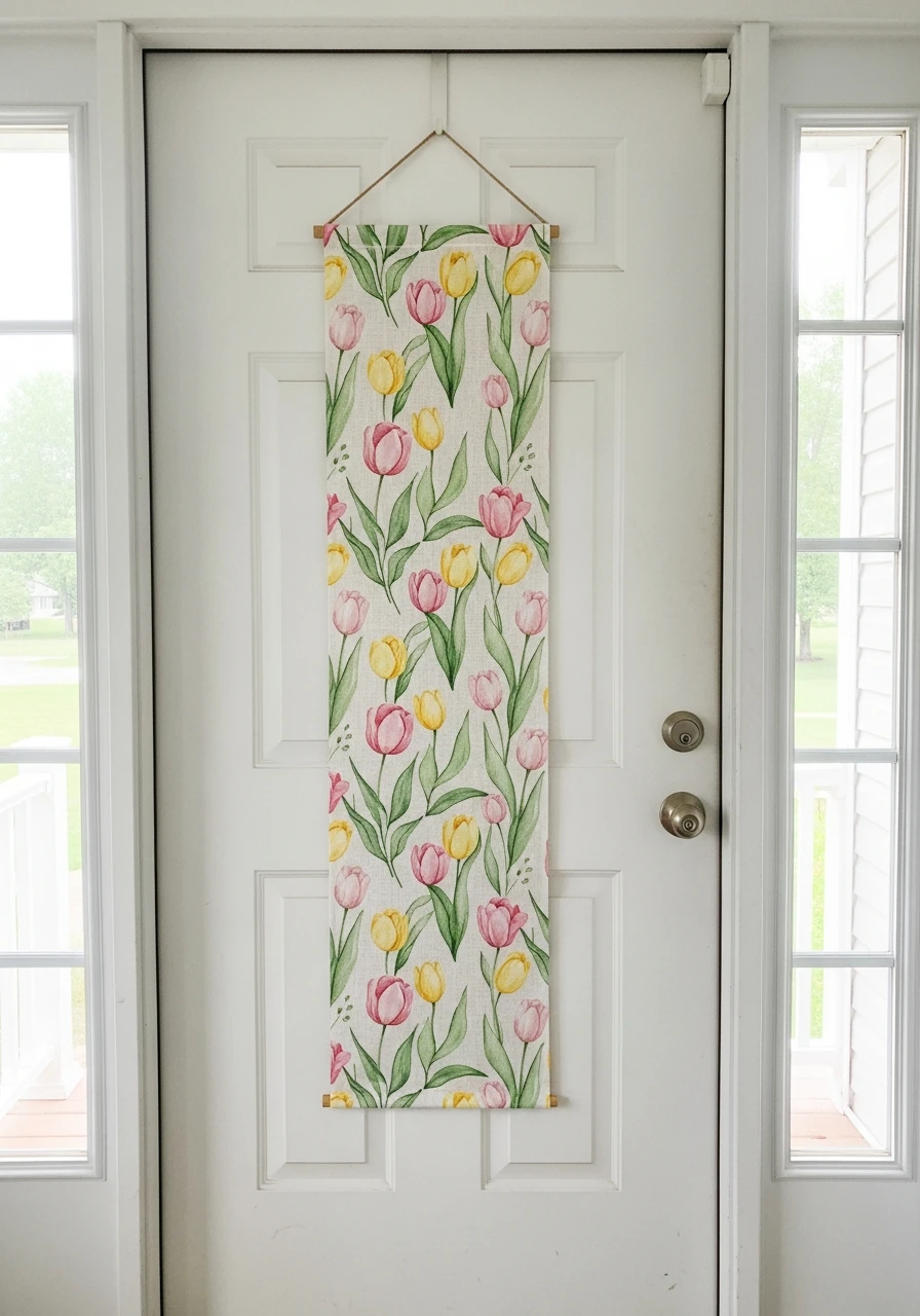 Floral Door Banner - 50 Spring Front Door Decor Ideas