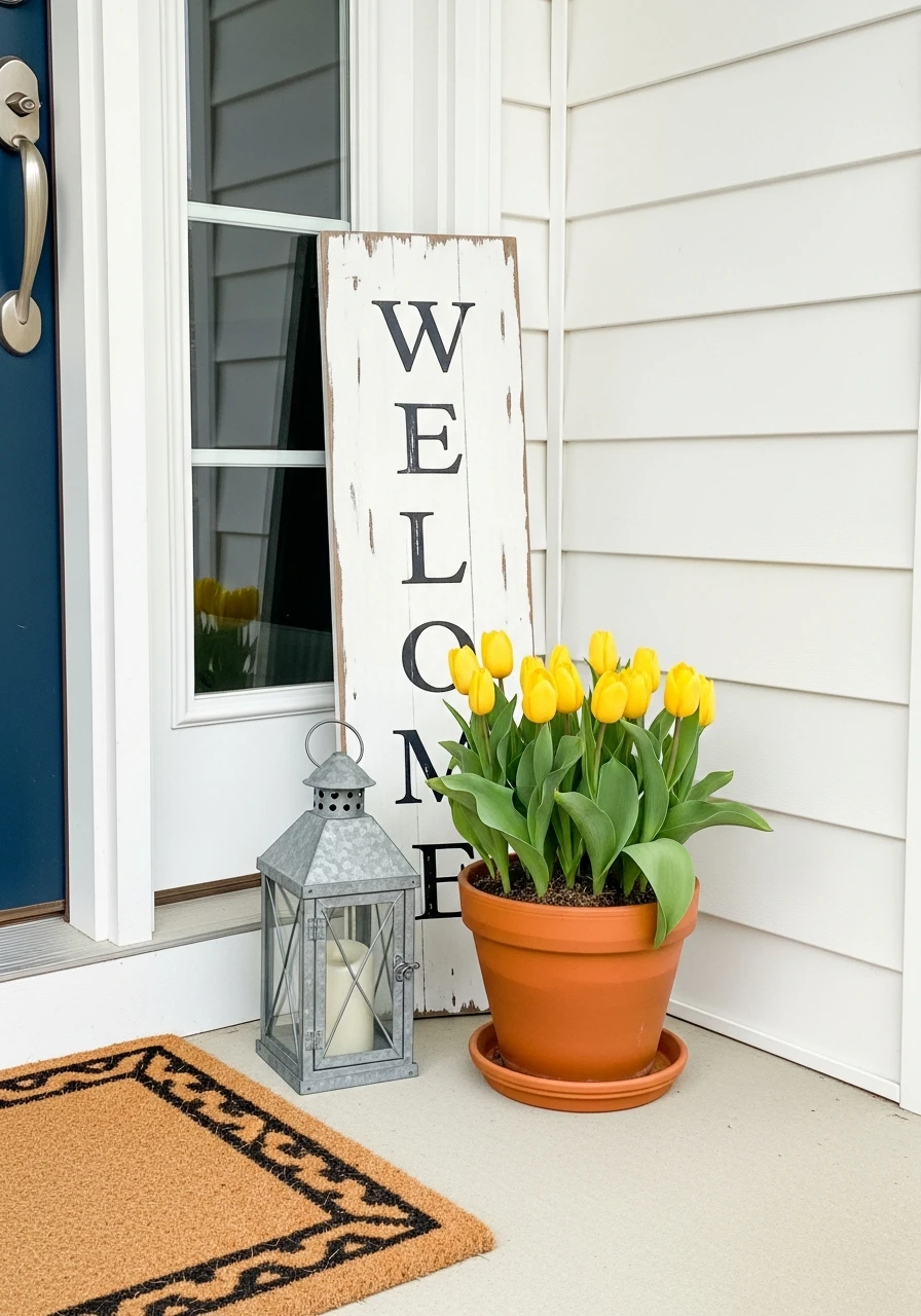 Grouped Porch Centerpiece - 50 Spring Front Door Decor Ideas