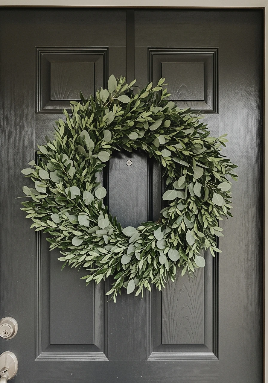 Simple Greenery Wreath - 50 Spring Front Door Decor Ideas