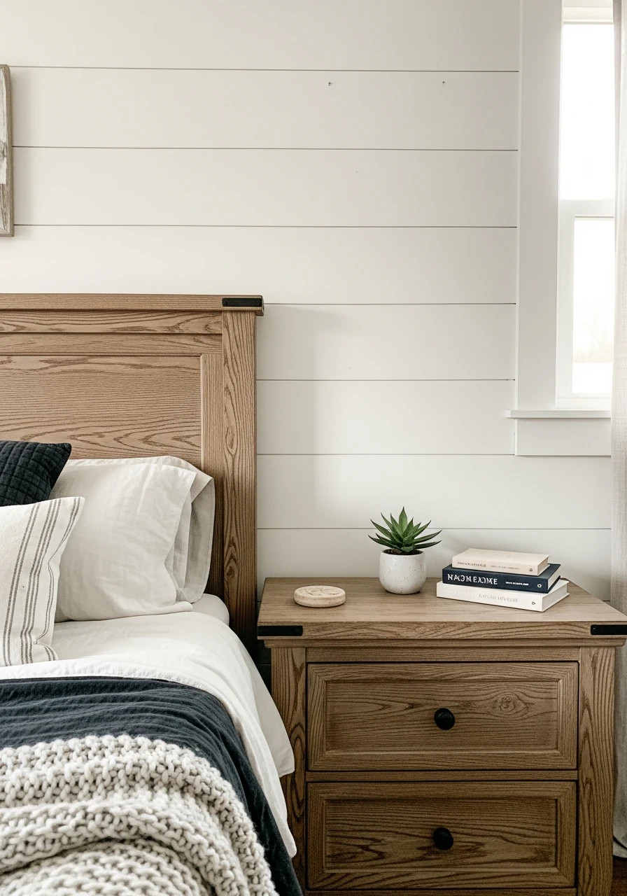 Neutral White Walls - 50 Modern Farmhouse Bedroom Ideas