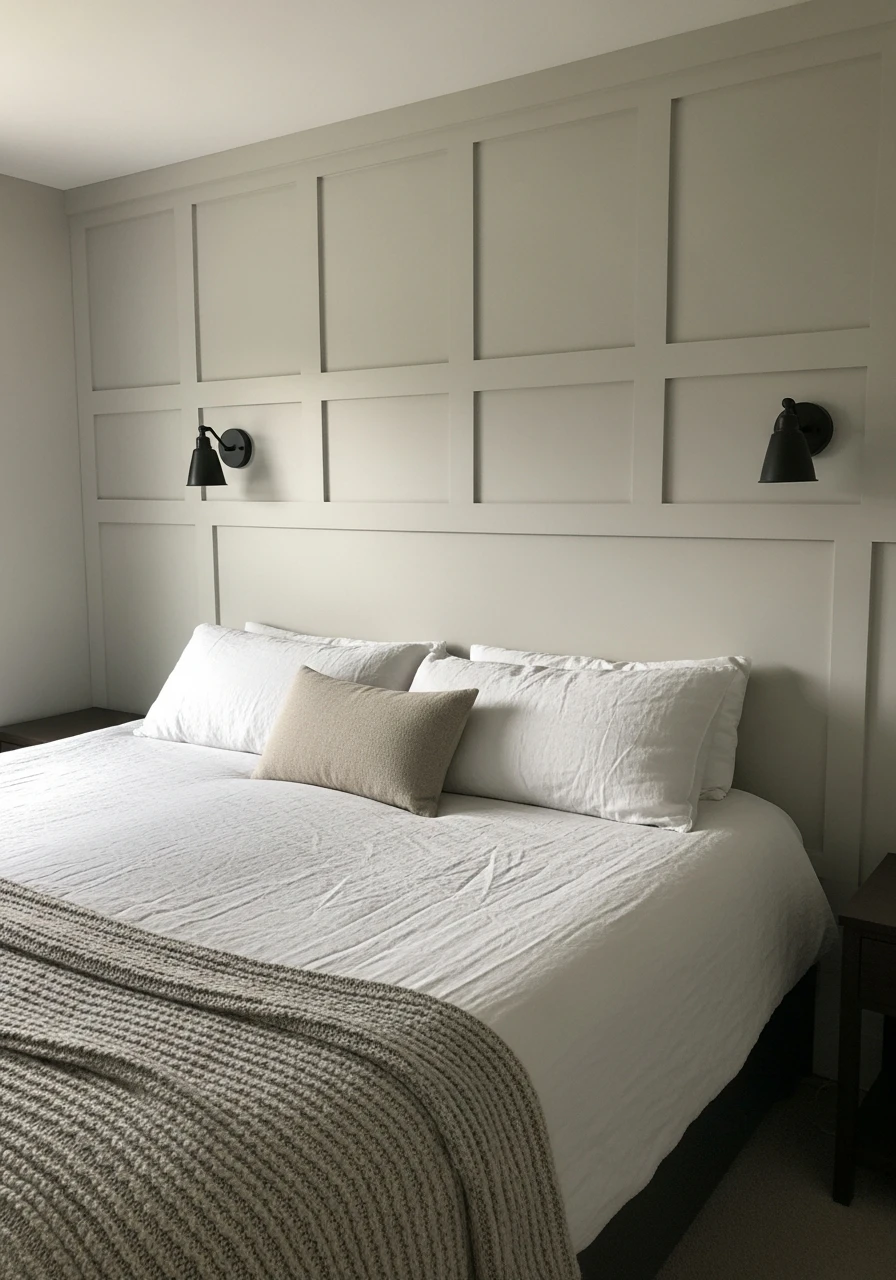 Board and Batten Wall - 50 Modern Farmhouse Bedroom Ideas