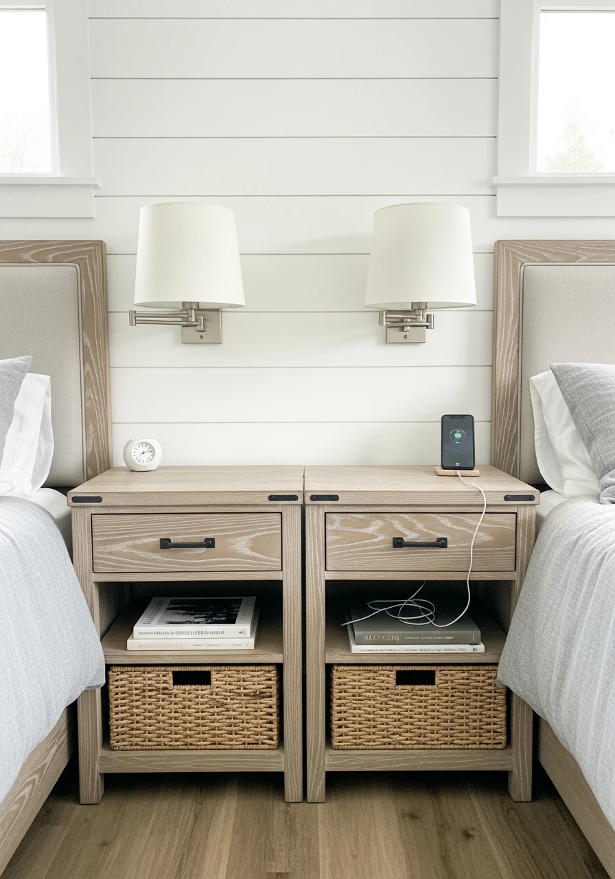 Matching Nightstands - 50 Modern Farmhouse Bedroom Ideas