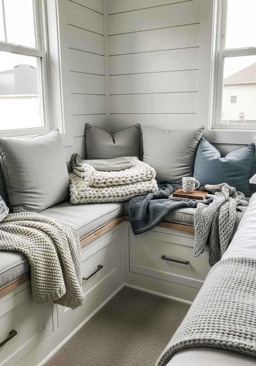 Built-In Window Seat - 50 Modern Farmhouse Bedroom Ideas