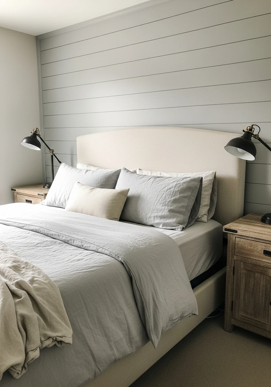 Soft Gray Accents - 50 Modern Farmhouse Bedroom Ideas