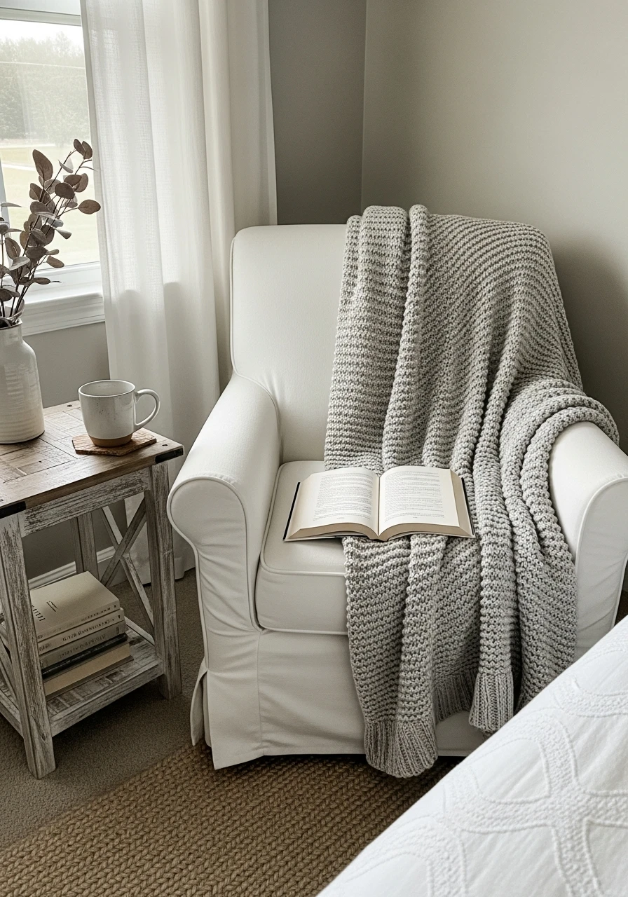 Cozy Reading Nook - 50 Modern Farmhouse Bedroom Ideas