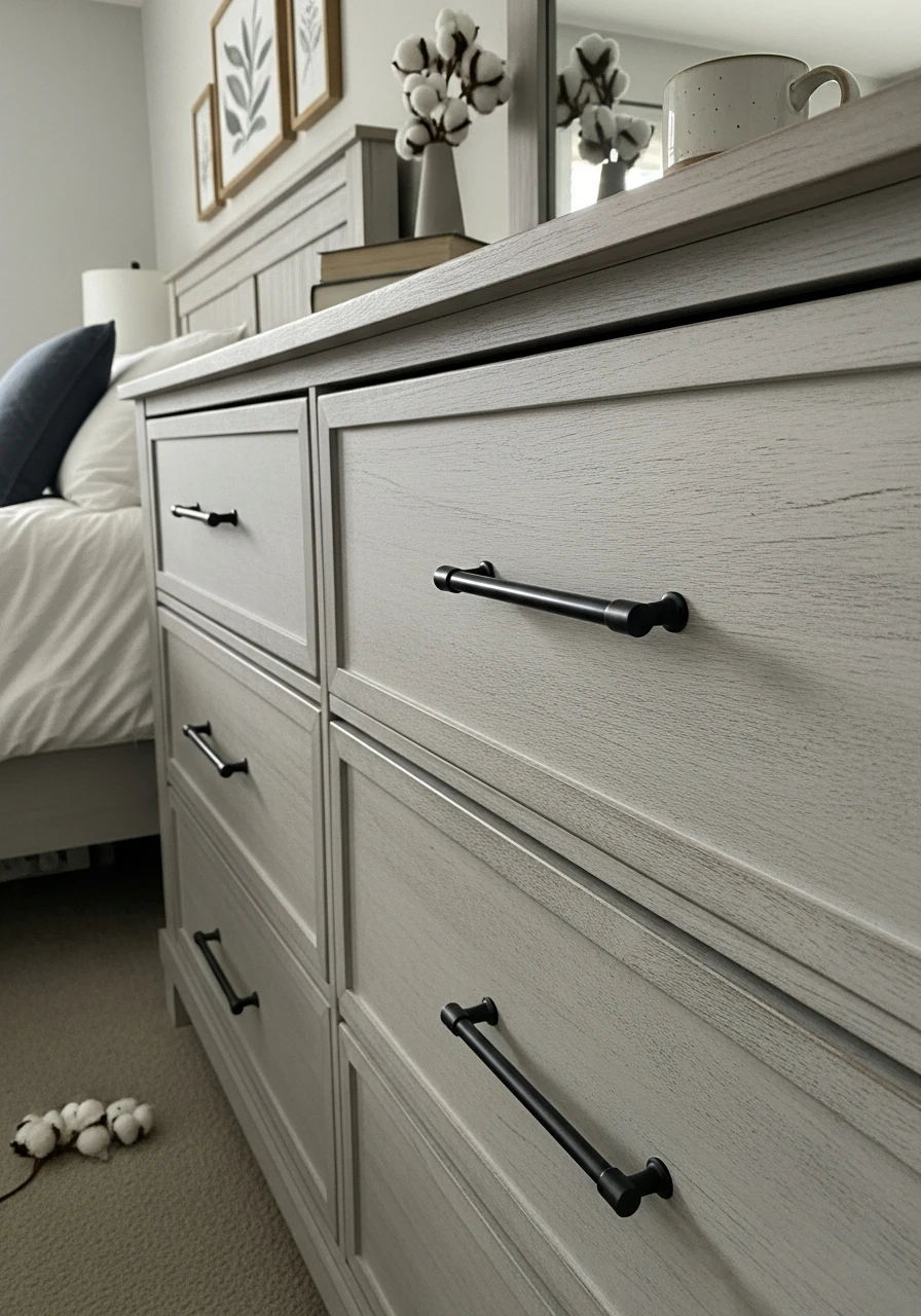 Simple Modern Hardware - 50 Modern Farmhouse Bedroom Ideas