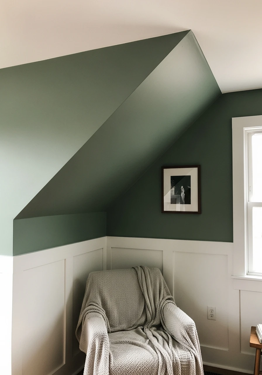 Color-Capped Upper Walls - Attic Living Room Ideas