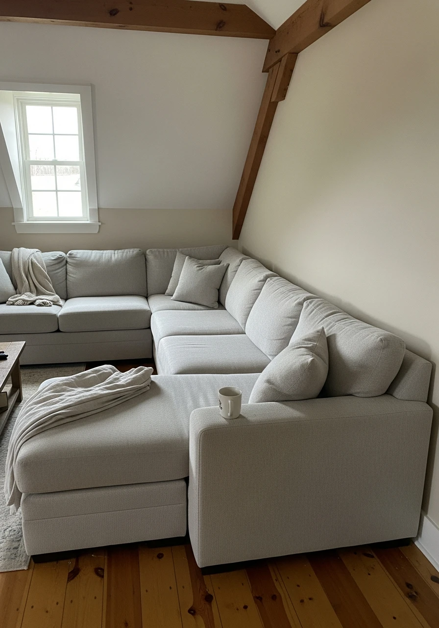 L-Shaped Sectional Seating - Attic Living Room Ideas