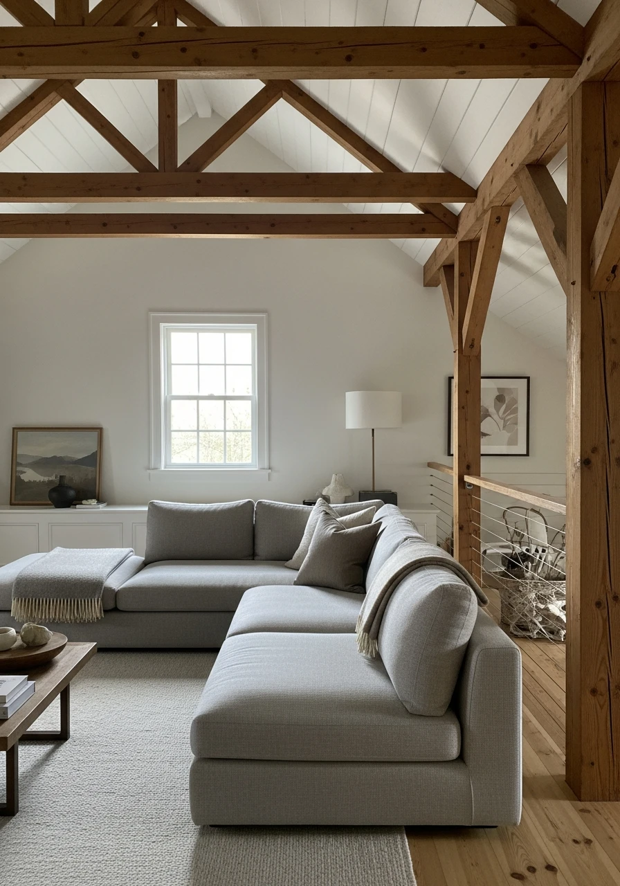 Low-Back Sofa Design - Attic Living Room Ideas