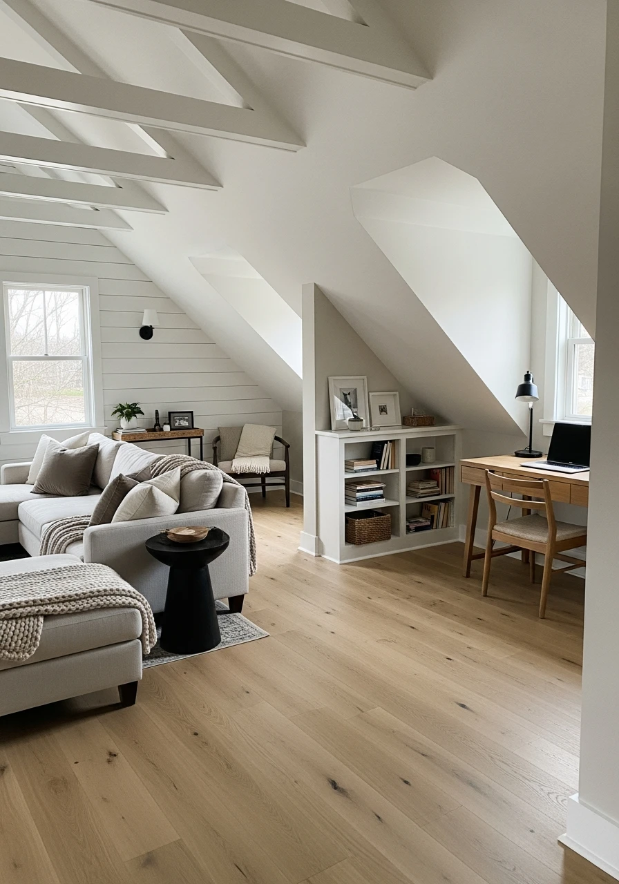 Open Layout Living Space - Attic Living Room Ideas