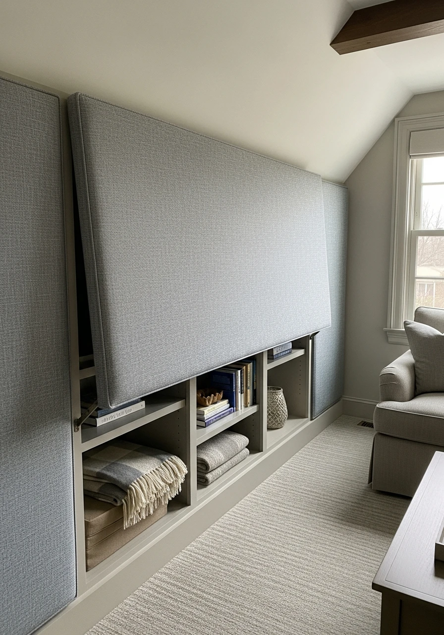 Hidden Panel Storage - Attic Living Room Ideas