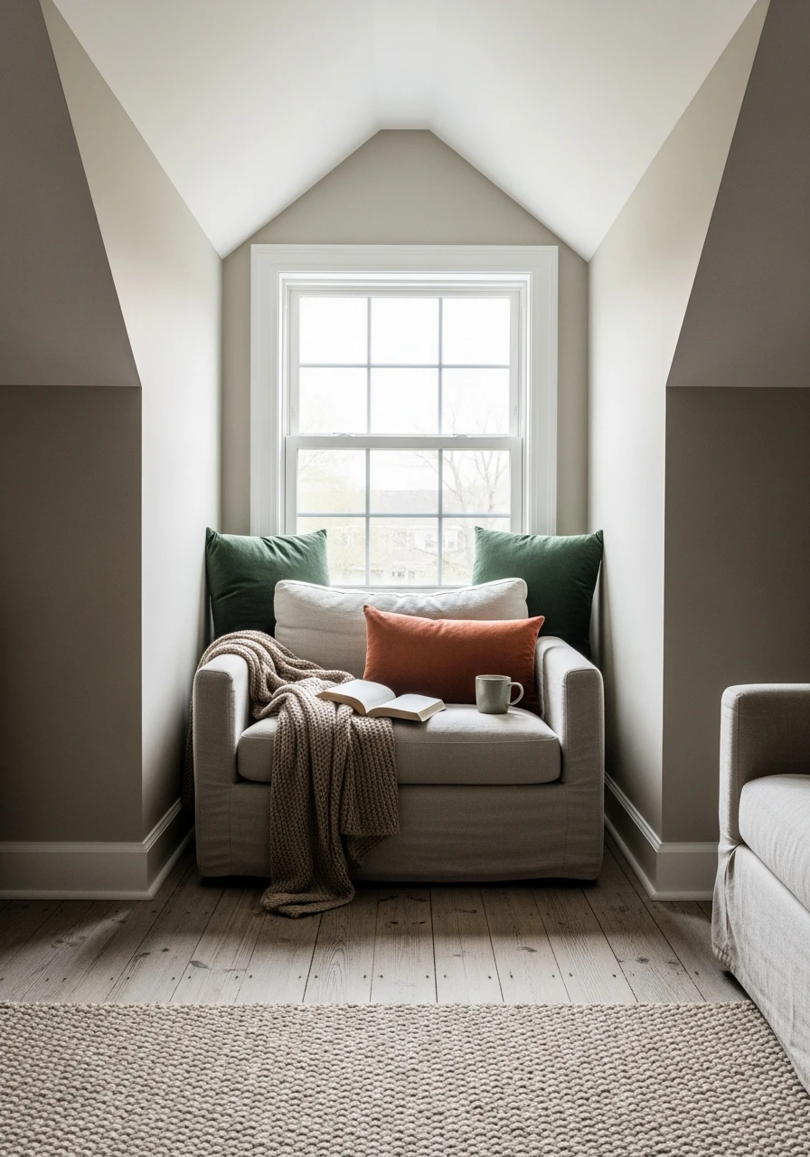 Dormer Window Reading Spot - Attic Living Room Ideas