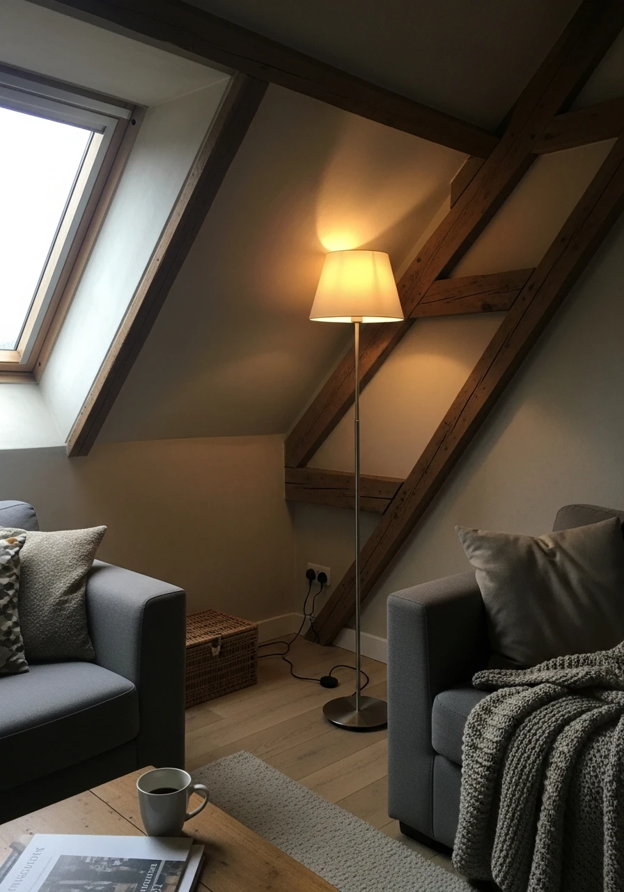 Floor Lamps for Low Spots - Attic Living Room Ideas