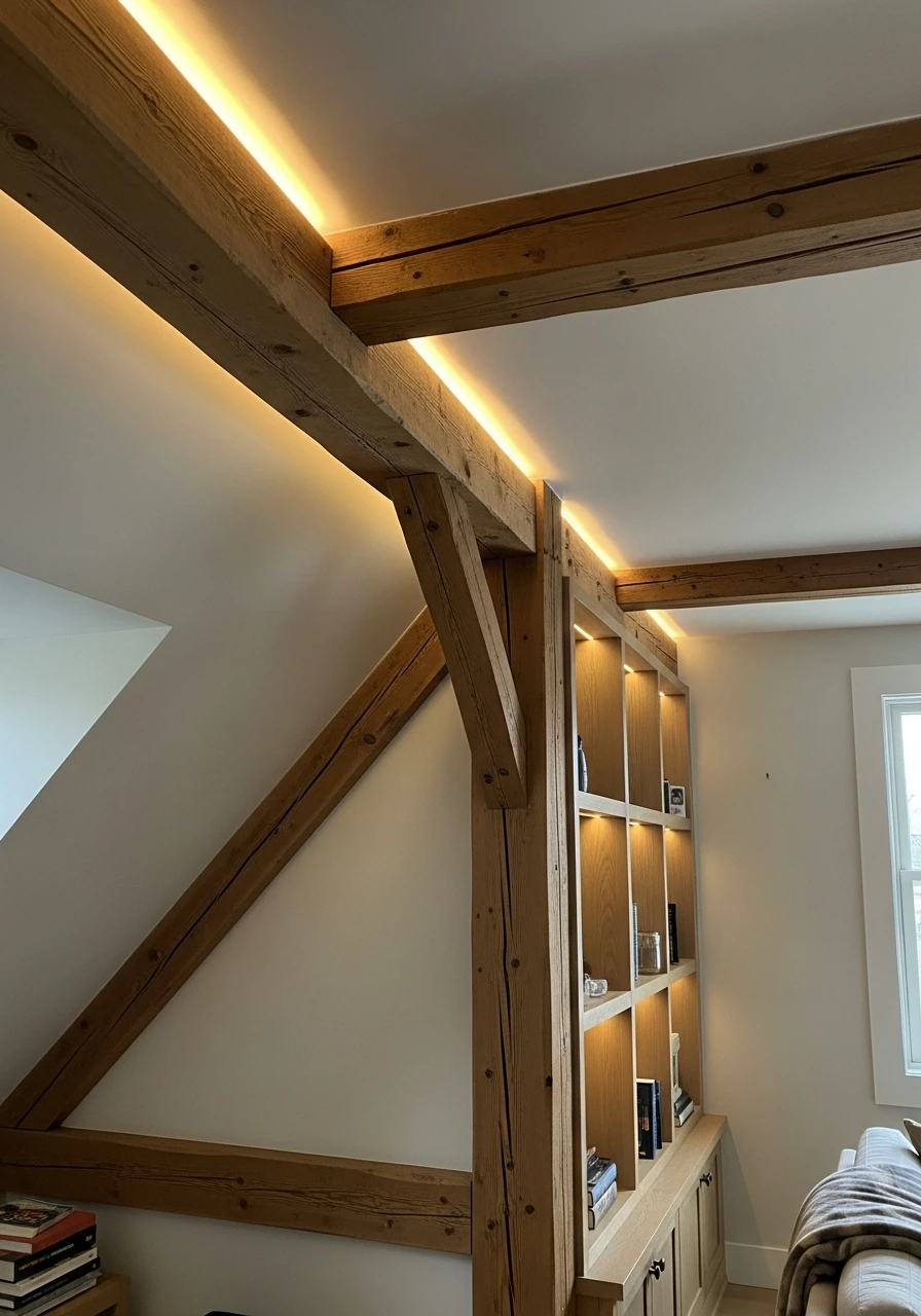 Indirect LED Strip Lights - Attic Living Room Ideas