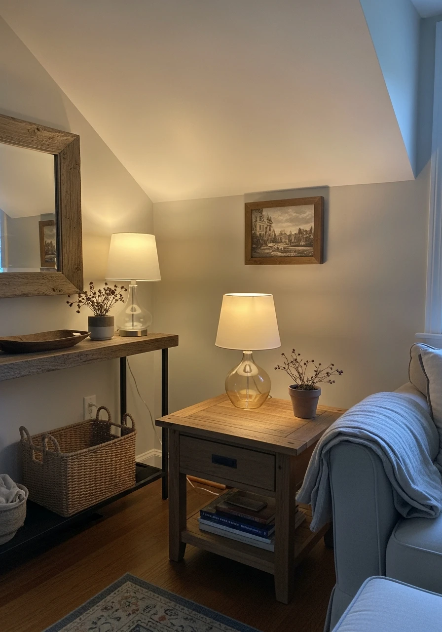 Balanced Table Lamps - Attic Living Room Ideas