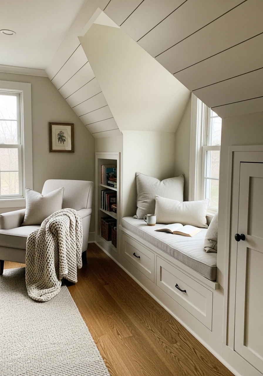Eaves Reading Nook Combo - Attic Living Room Ideas